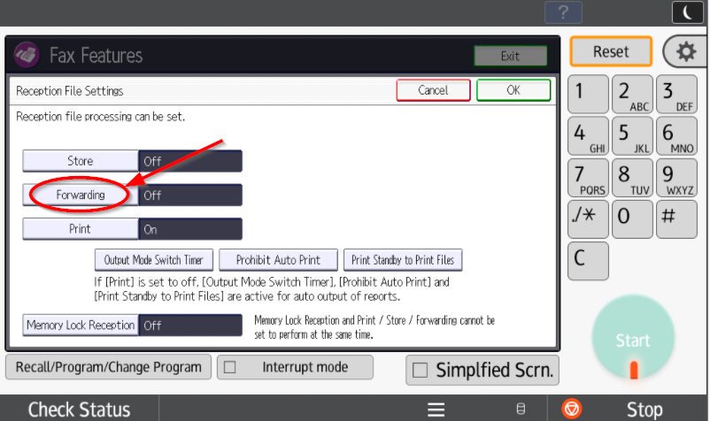 How to enable Fax Forwarding - RICOH Printer - Beznett
